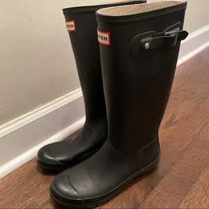 Big Kids Black Hunter Rain Boots Size 6